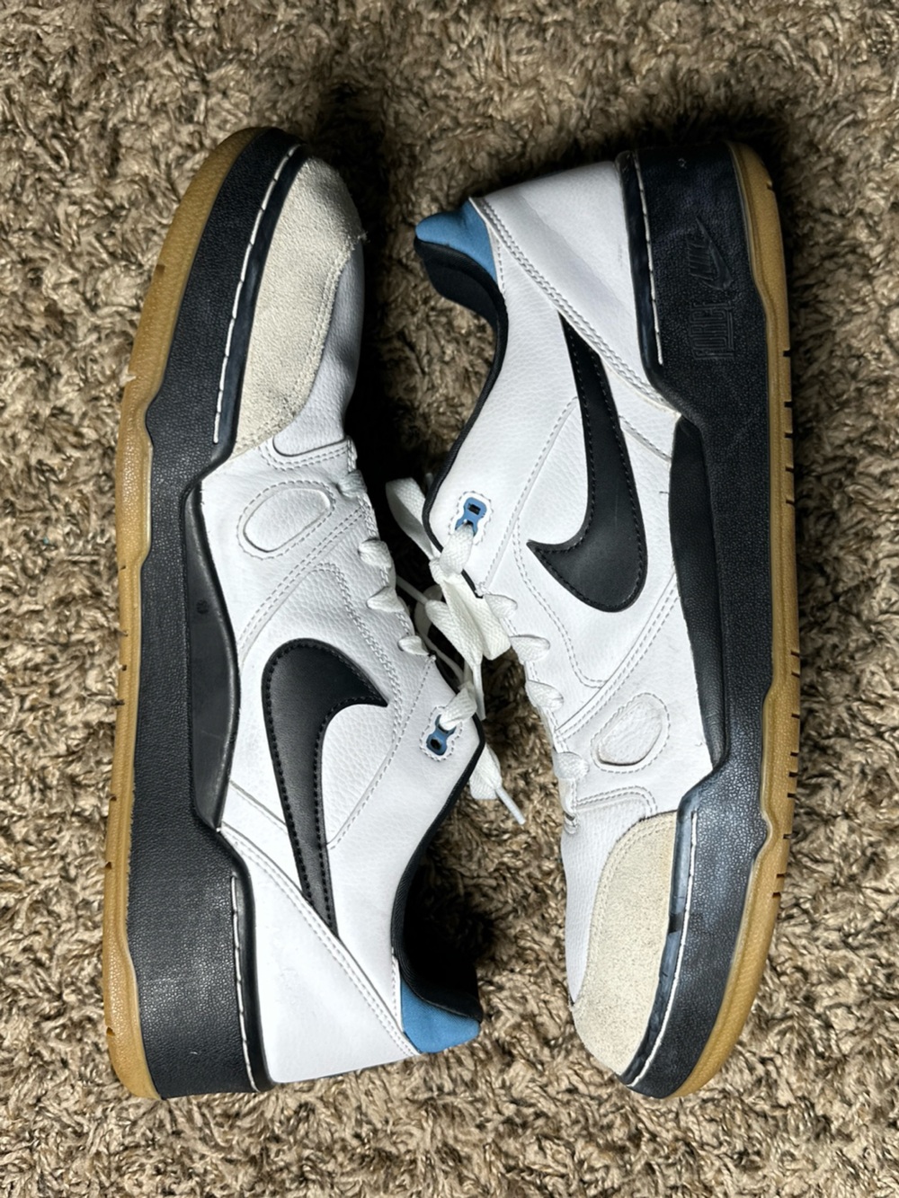 Nike Full Force Low White Black Aegean Storm Gum Shoes Men’s Size 14 HJ7262